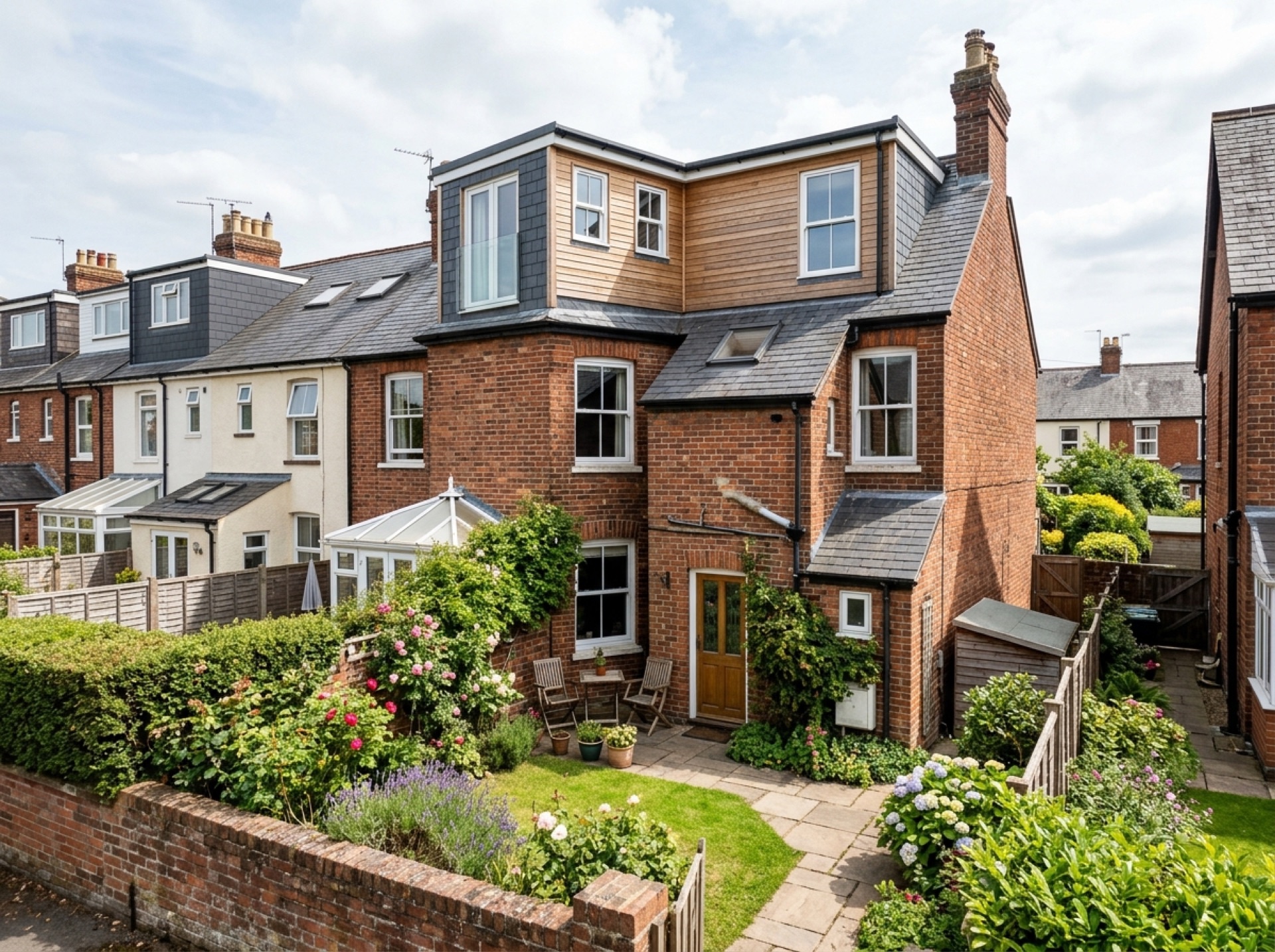 Victorian terraced house with a rear dormer loft conversion and roof windows
